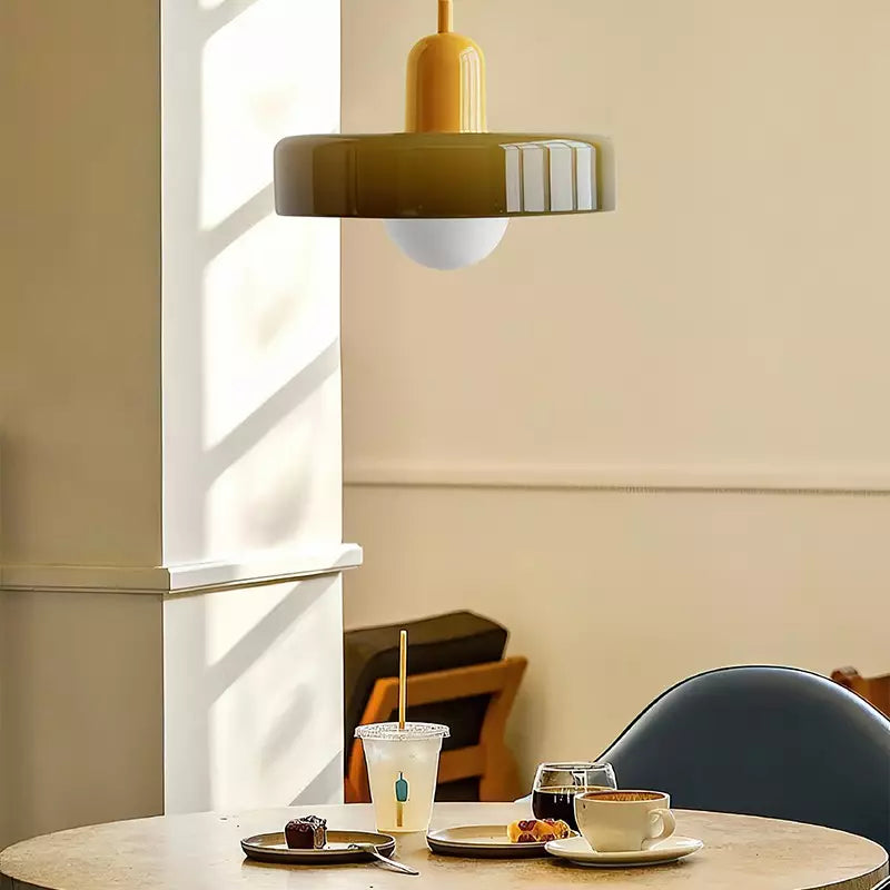 Liora Bauhaus Glass Pendant Light With Height Adjustment