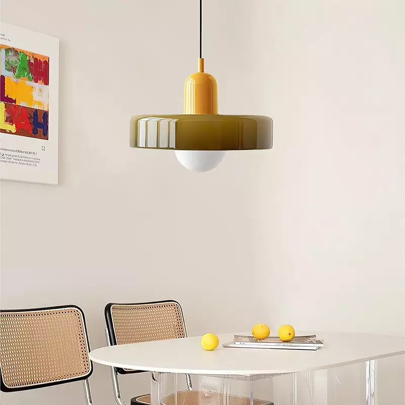 Liora Bauhaus Glass Pendant Light With Height Adjustment