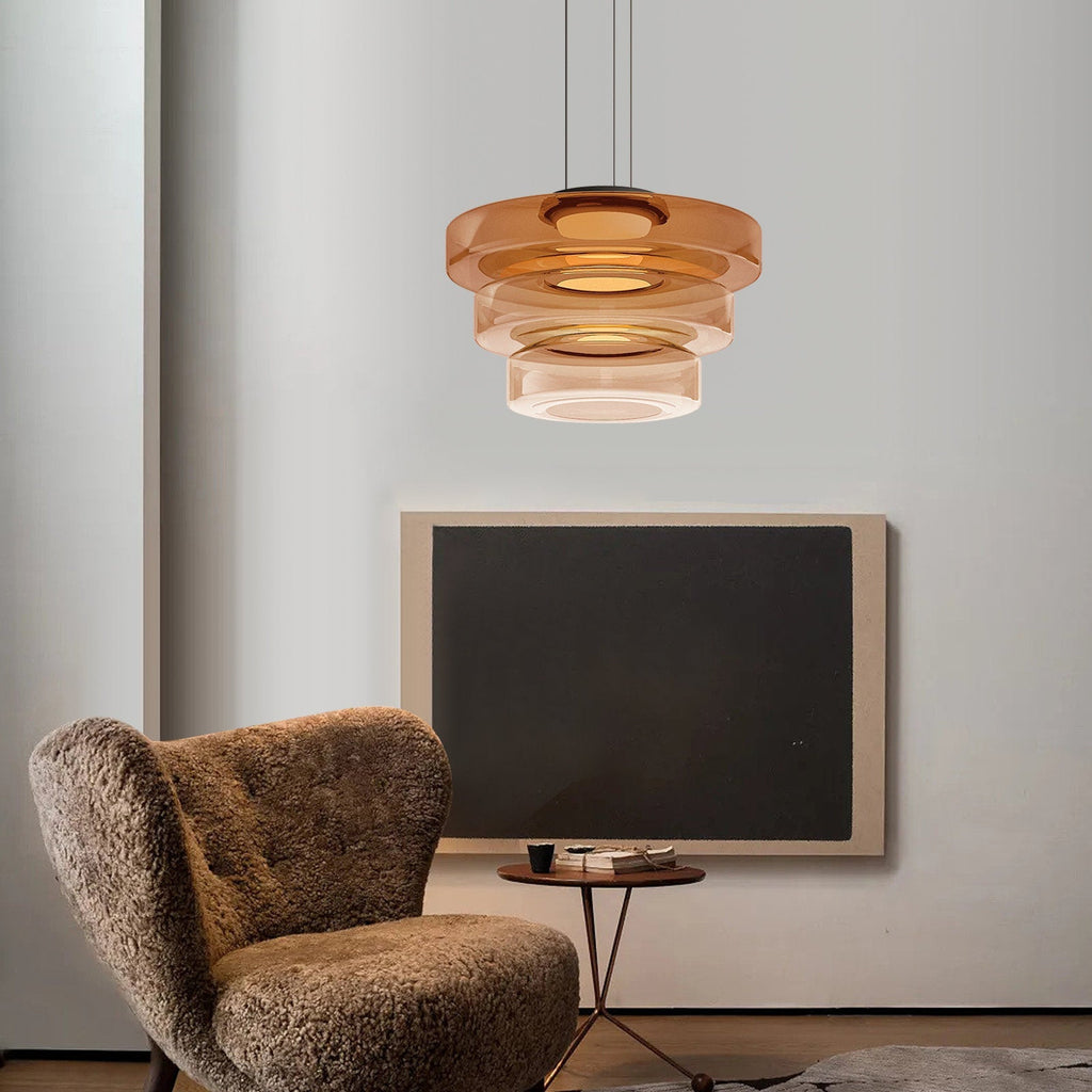LumenCrest Bauhaus Style Glass Pendant Lamp For Kitchen Island