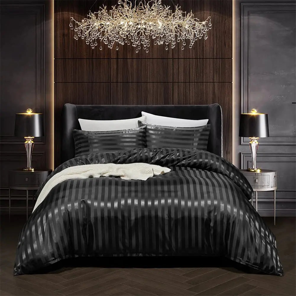 Povlak na přikrývku Velondra Satin Black pro ložnici dnes