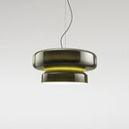 NovaLume modern pendellampa i blåsigt glas med dubbla volymer