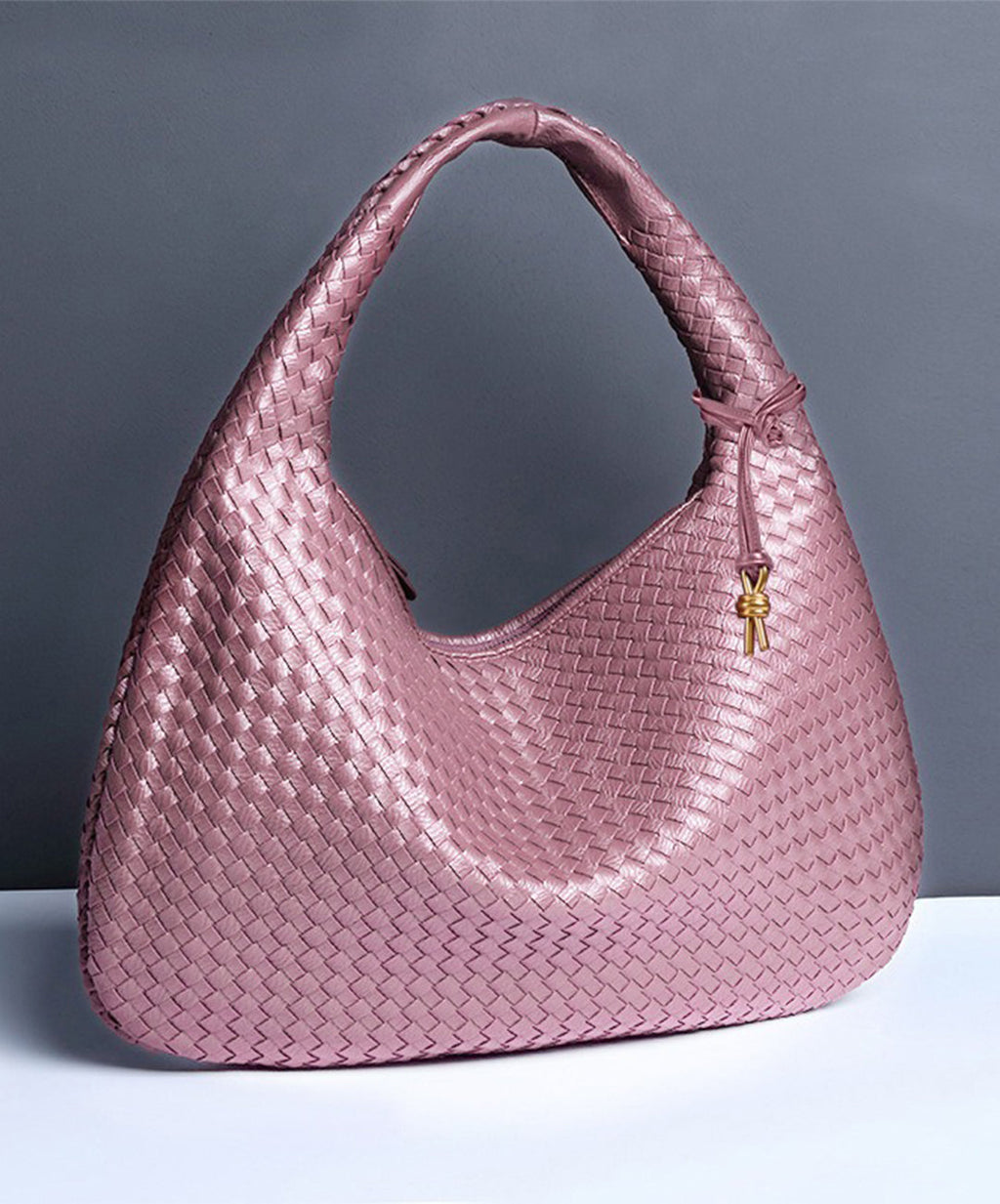 ElyraNova Crimson Hobo Bag In Vegan Leather 47x32x21cm