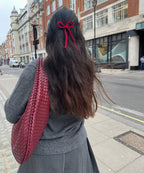 ElyraNova Crimson Hobo Bag In Vegan Leather 47x32x21cm