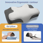 SomniCurve Ergonomic Memory Foam Neck Pillow With Cooling Cover
