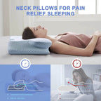 SomniCurve Ergonomic Memory Foam Neck Pillow With Cooling Cover