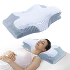 SomniCurve Ergonomic Memory Foam Neck Pillow With Cooling Cover