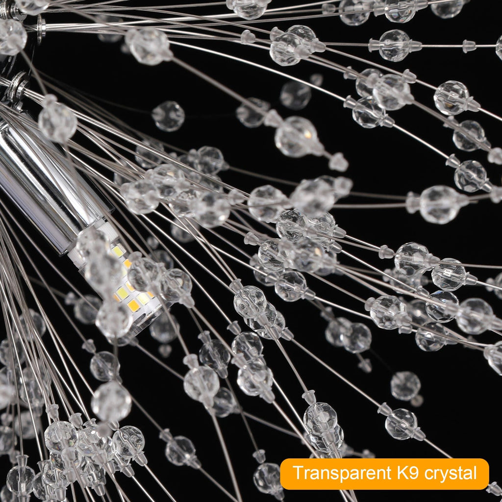 Lampada a sospensione Asterra Crystal Dandelion con pendente a soffitto, lampada moderna