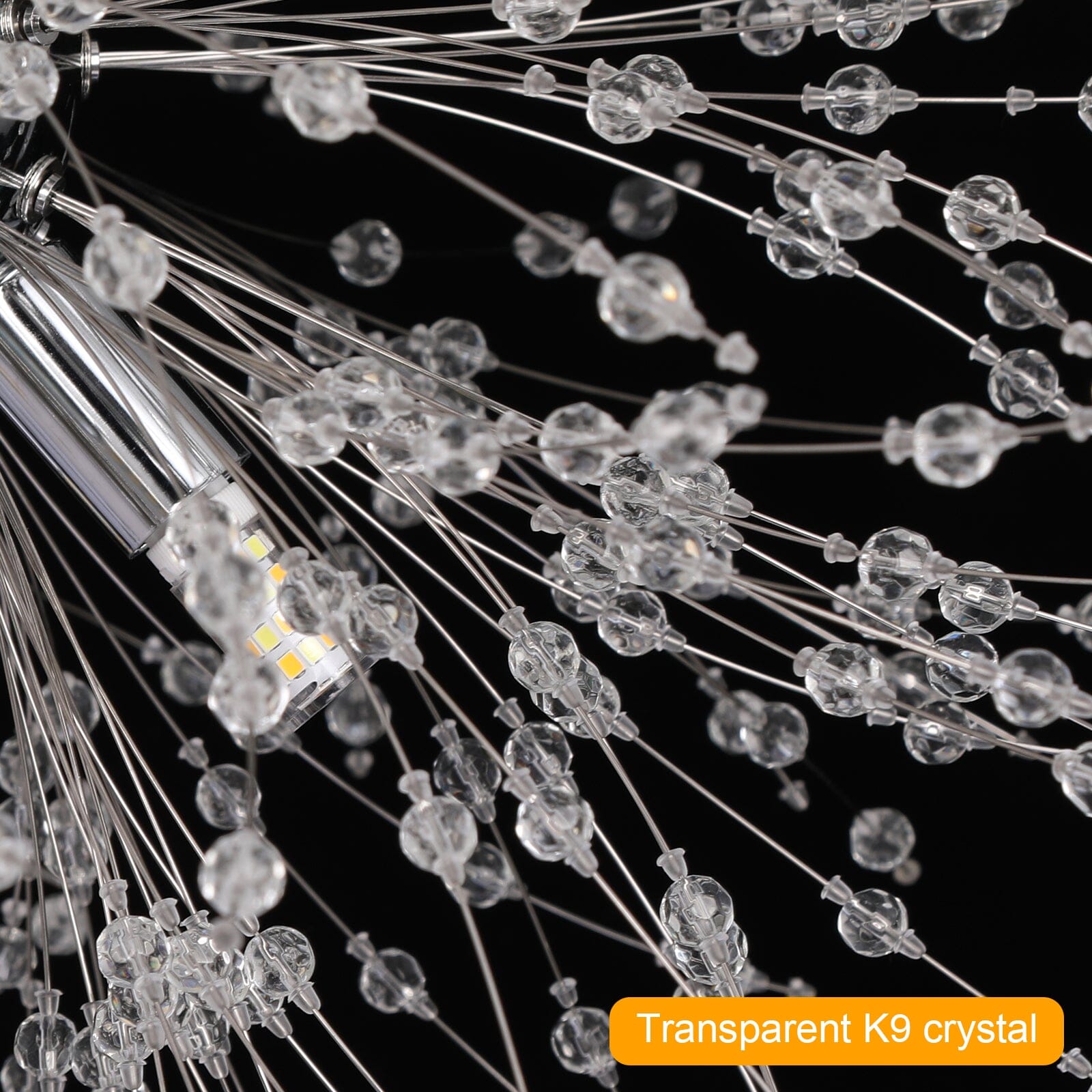 Lampada a sospensione Asterra Crystal Dandelion con pendente a soffitto, lampada moderna