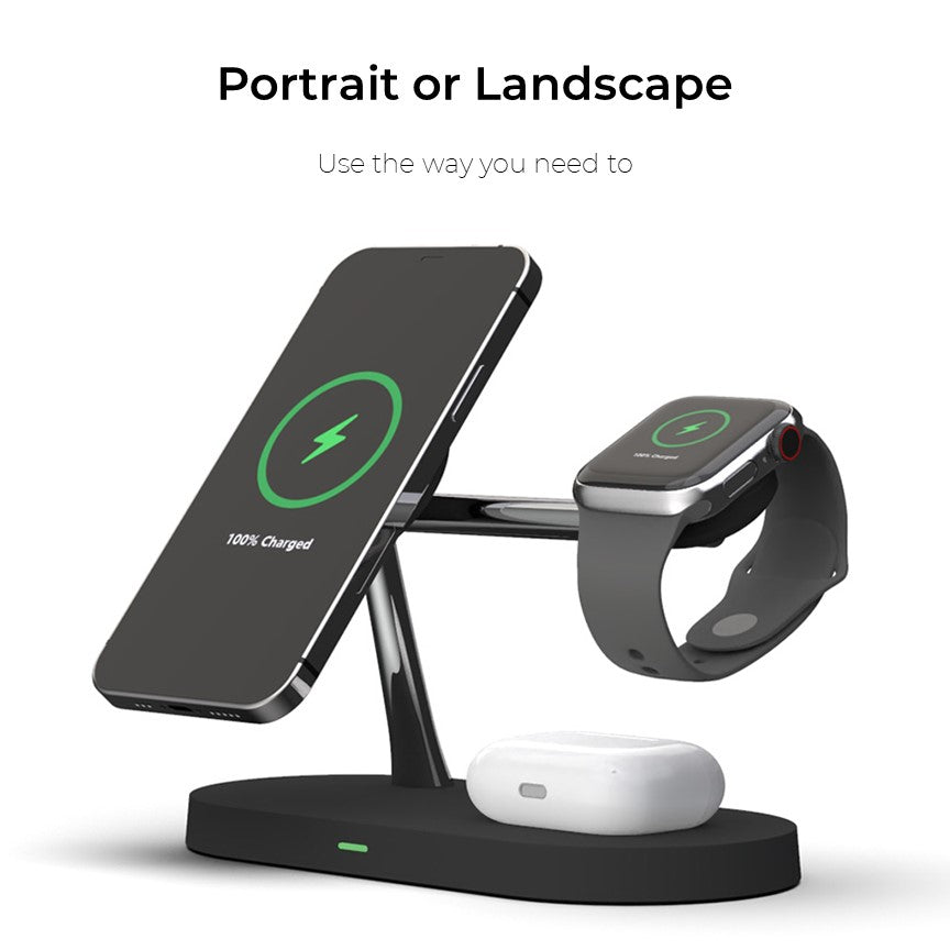 QuattroCharge All In One MagSafe Wireless Charger For iPhone, Apple Watch And Buds
