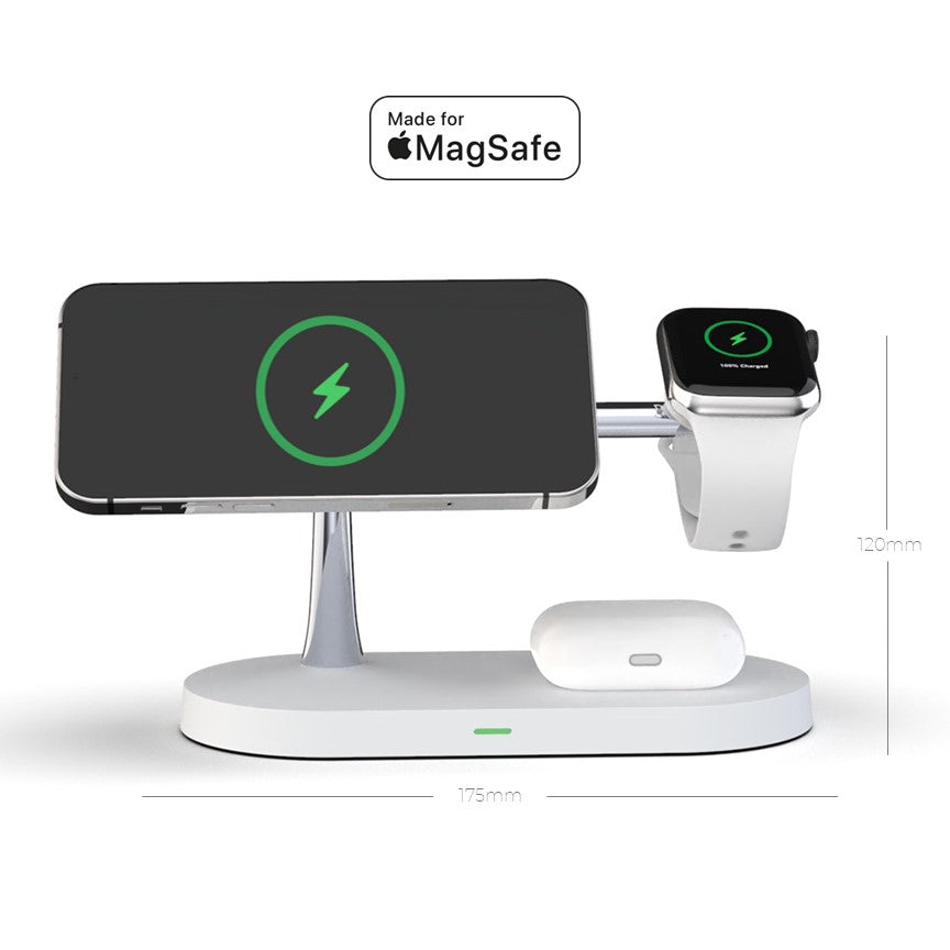QuattroCharge All In One MagSafe Wireless Charger For iPhone, Apple Watch And Buds