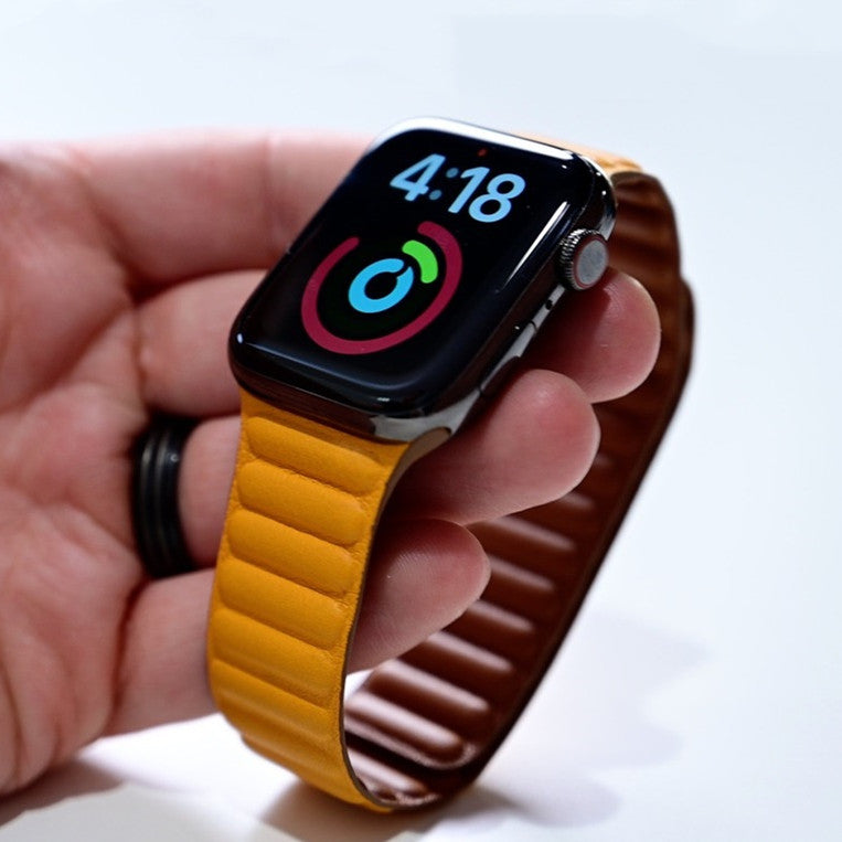 Kerrin Magnetic Leather Link Band Compatible With Apple Watch