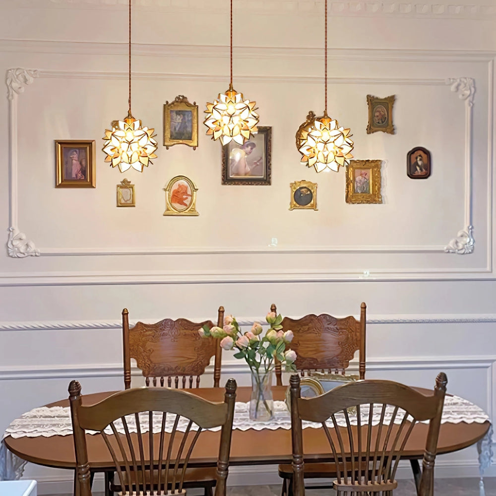 AuroraCapiz Natural Capiz Pendant Light With Handcrafted Finish