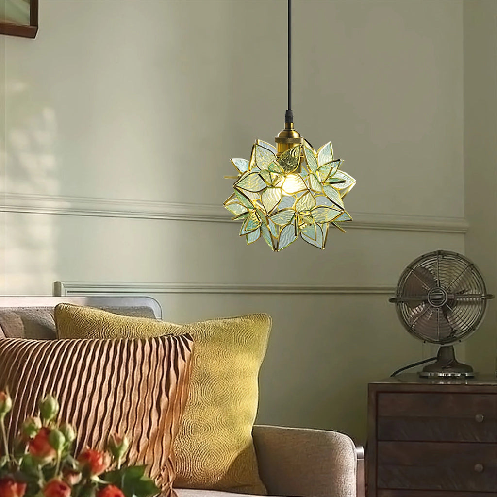 AuroraCapiz Natural Capiz Pendant Light With Handcrafted Finish