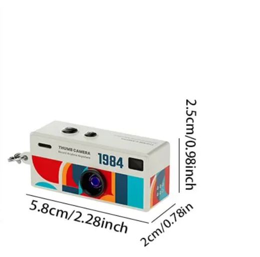 レトロキーチェーンカメラ 1080P CCDセンサー内蔵 フラッシュ付き 128GBマイクロSD対応
