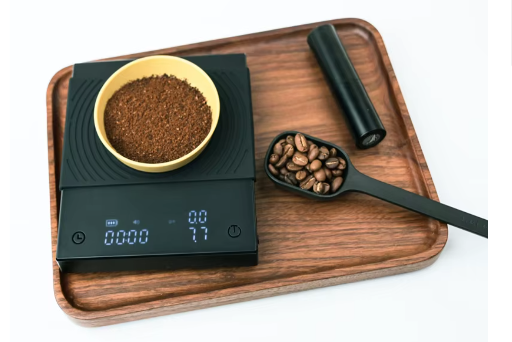 Balance à café numérique avec minuterie automatique, affichage du débit, tare et précision de 0,1 g