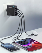160W USB C vegglader med flere porter og strømsentral