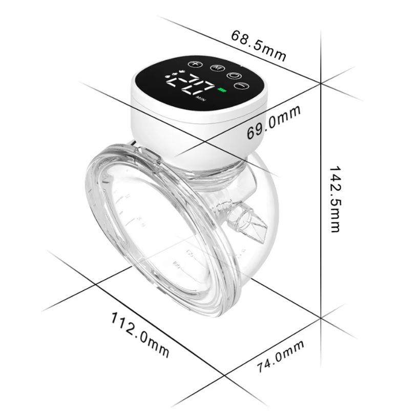 Wearable Breast Pump With Three Modes And Nine Intensity Levels