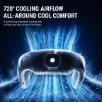 Stay Cool Anywhere – Wearable Neck Fan with TEC Cooling & 6000mAh Battery