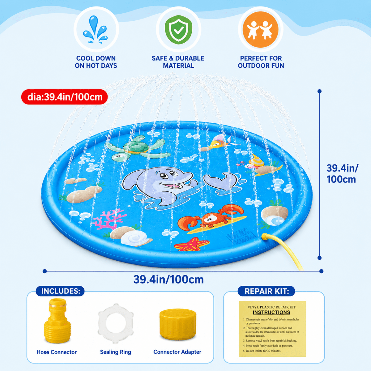 Inflatable Water Play Mat for Fun Outdoor Enjoyment