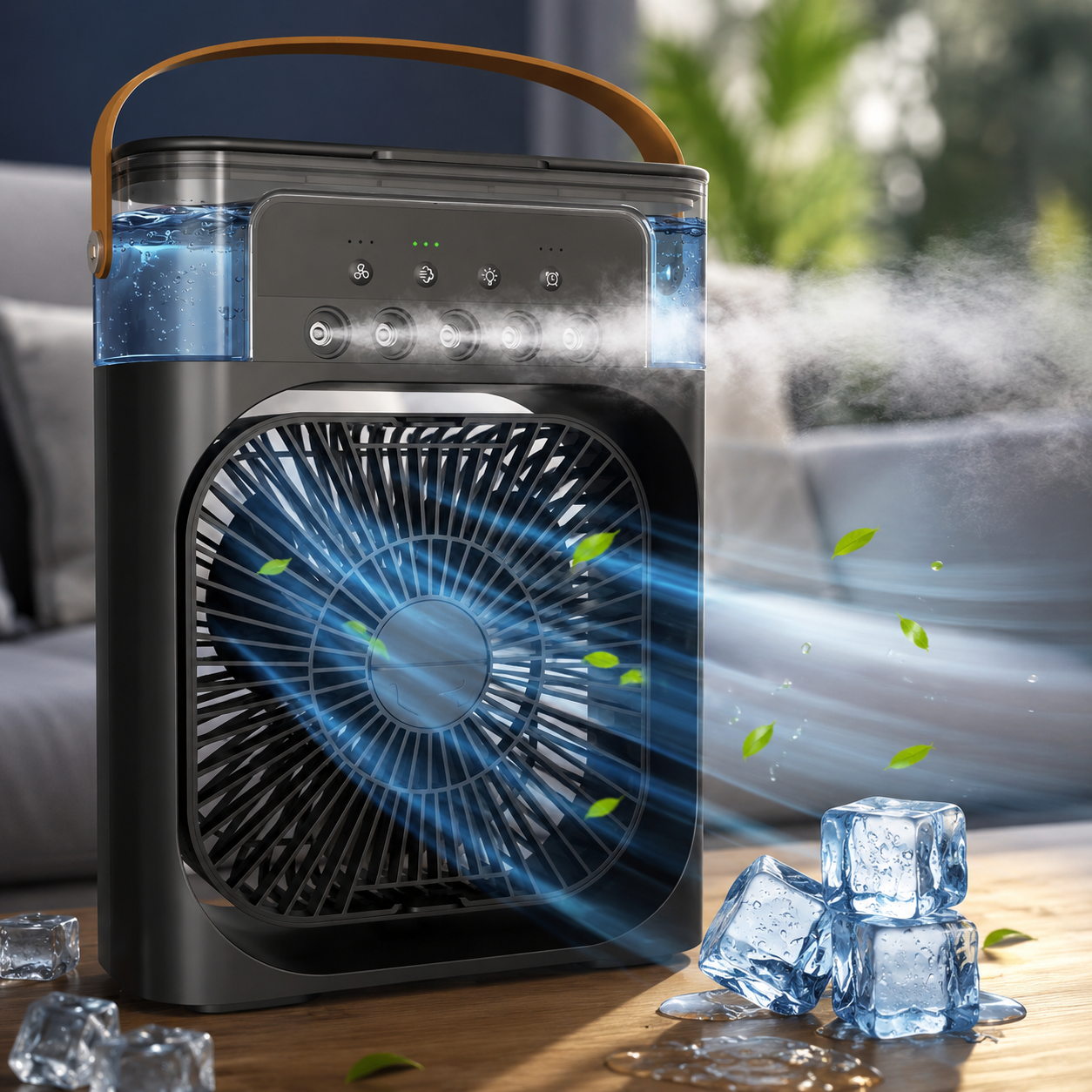 MistDesk Mini Penyejuk Meja Dengan Humidifier Boleh Cas Semula USB
