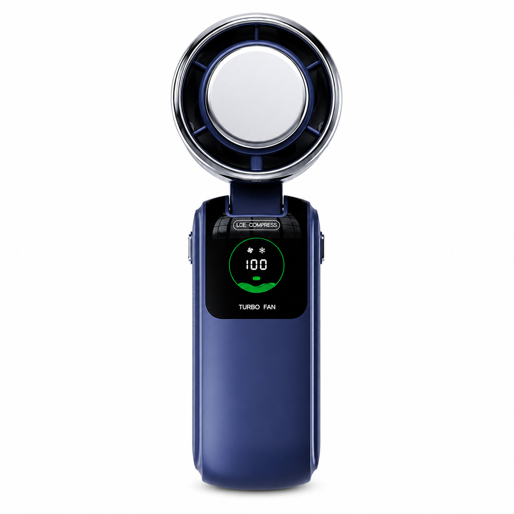 Cool On The Go – Ventilateur pliable à main et à porter autour du cou avec plaque refroidissante TEC Ice-Cool