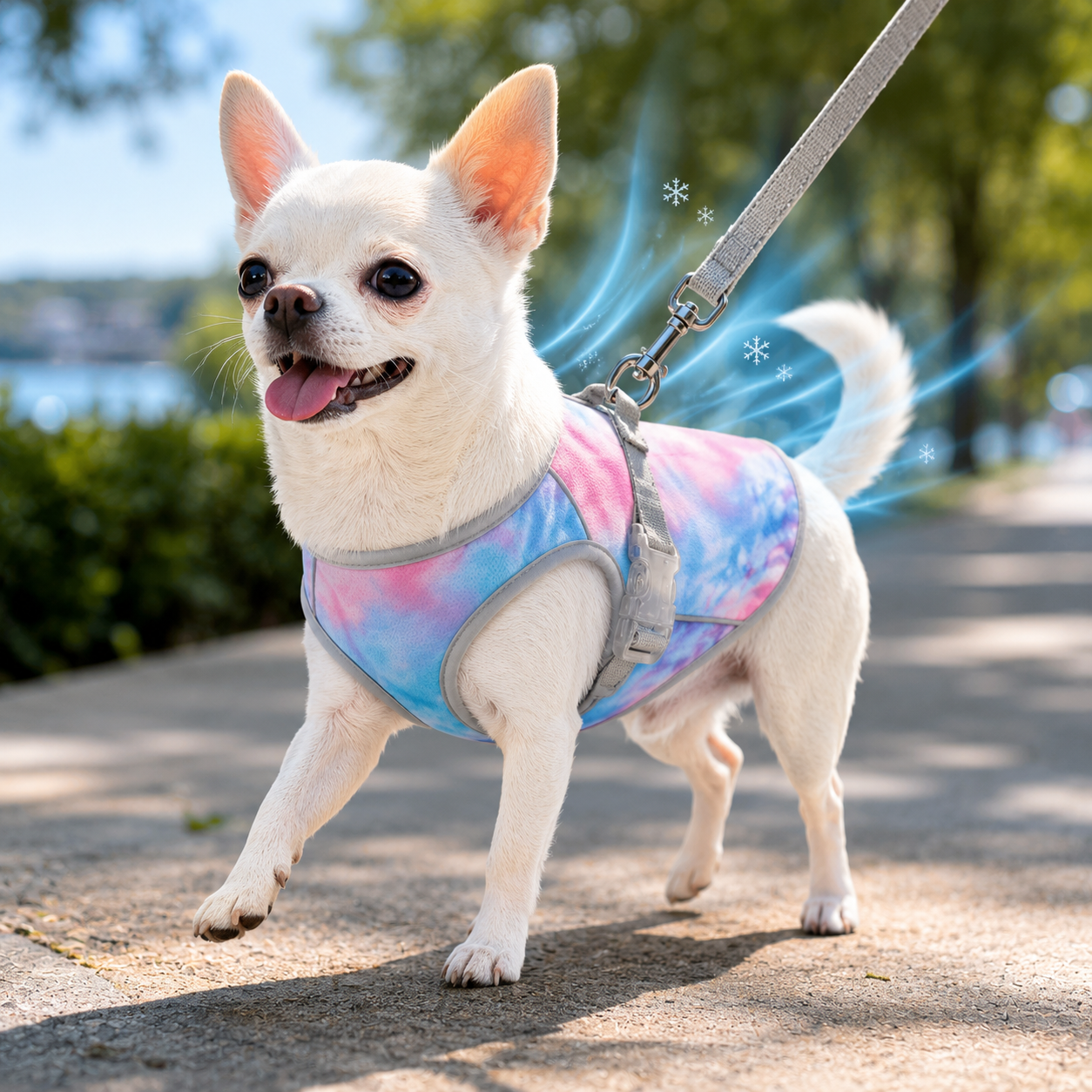 Hundekølevest med UV-beskyttelse, åndbar og let til alle racer S-XXL