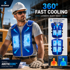 Chladicí vesta ArcticCore s ledovými vložkami, nastavitelná pro práci venku a sportování