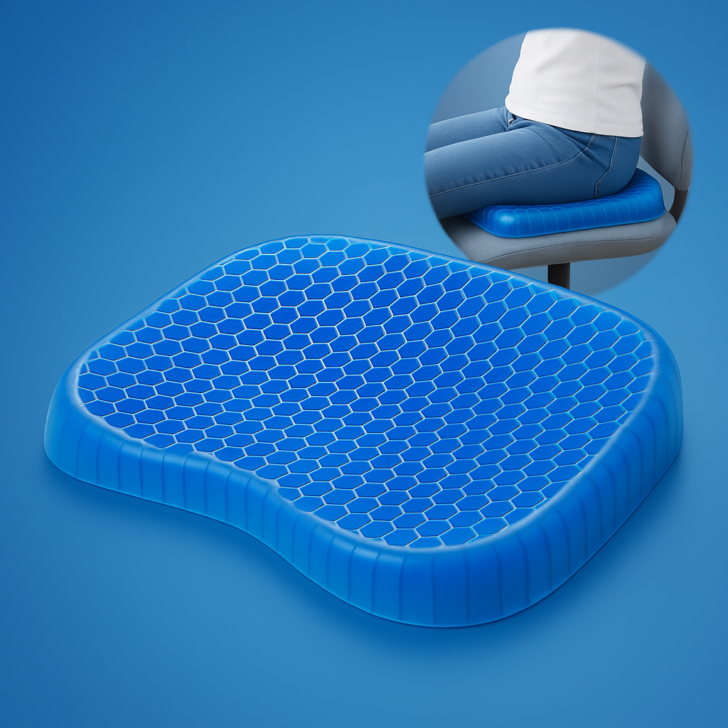 Coussin de siège en gel ErgoRelief pour le bas du dos et le coccyx