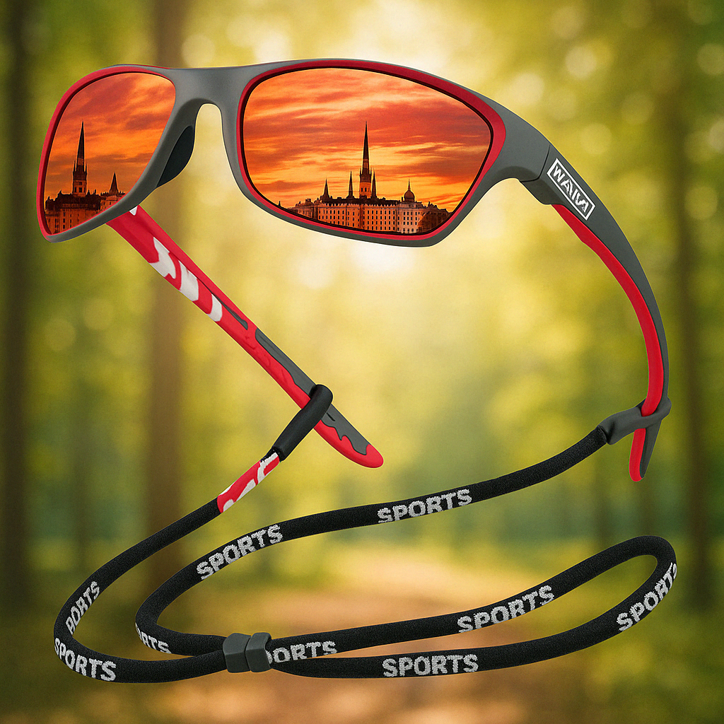 Men's UV400 Polarised Wrap Sunglasses Ideal For Cycling And Running