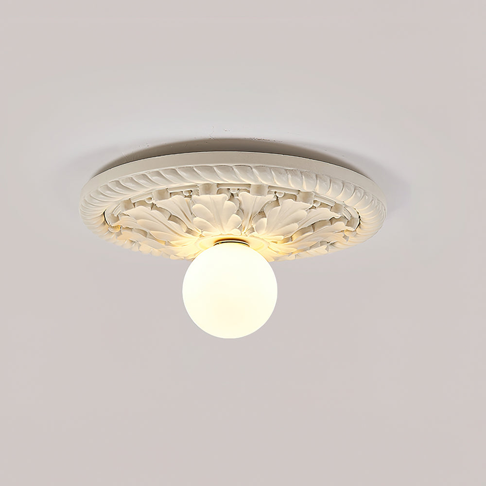 Aurelia Opal Globe Ceiling Light In Vintage Farmhouse Style