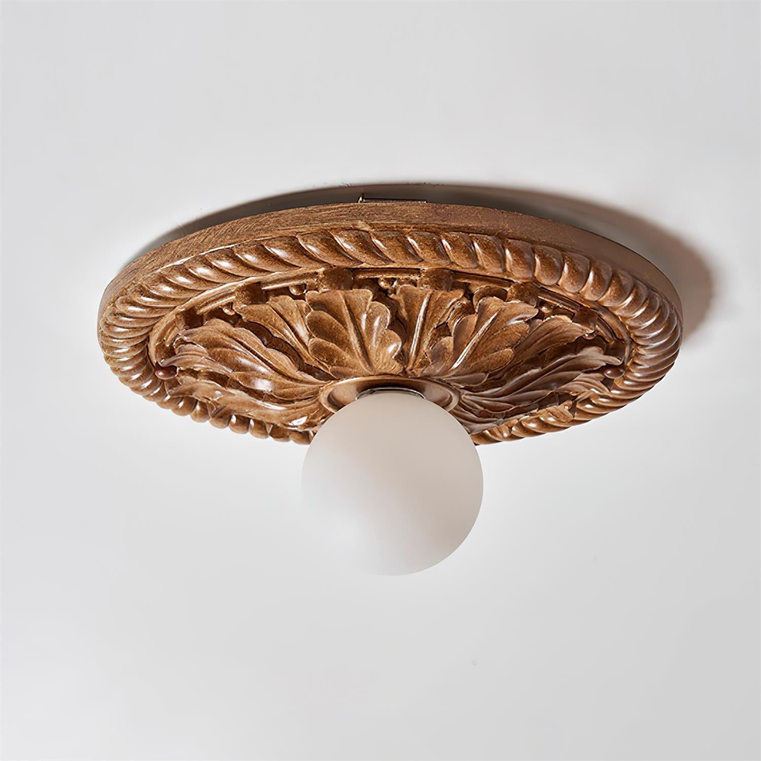 Aurelia Opal Globe Ceiling Light In Vintage Farmhouse Style