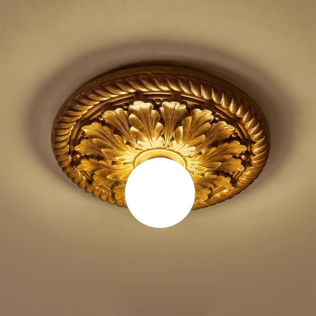 Aurelia Opal Globe Ceiling Light In Vintage Farmhouse Style