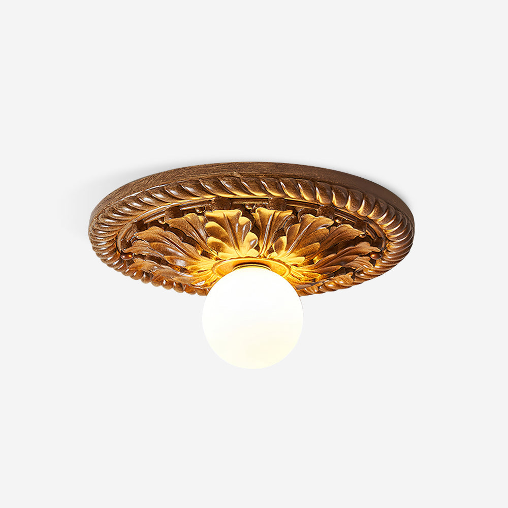 Aurelia Opal Globe Ceiling Light In Vintage Farmhouse Style