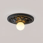 Aurelia Opal Globe Ceiling Light In Vintage Farmhouse Style