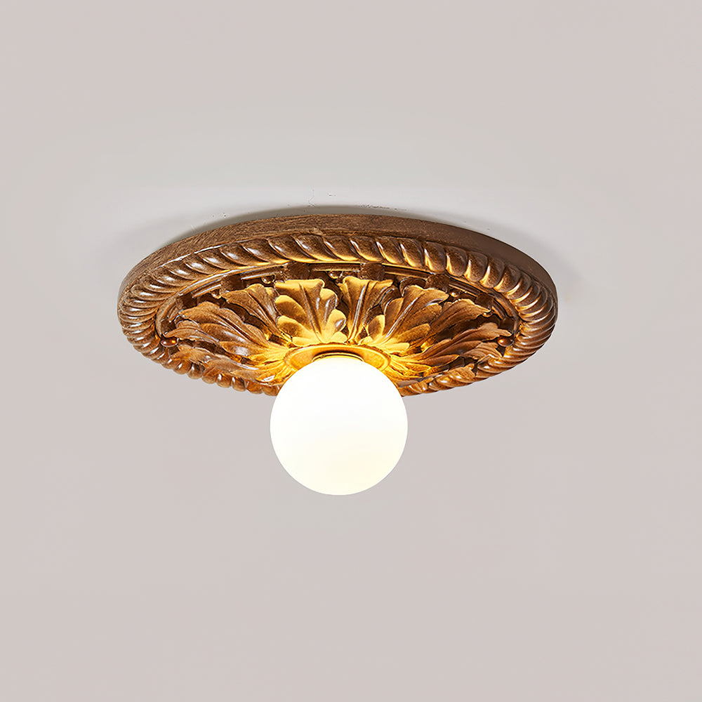 Aurelia Opal Globe Ceiling Light In Vintage Farmhouse Style