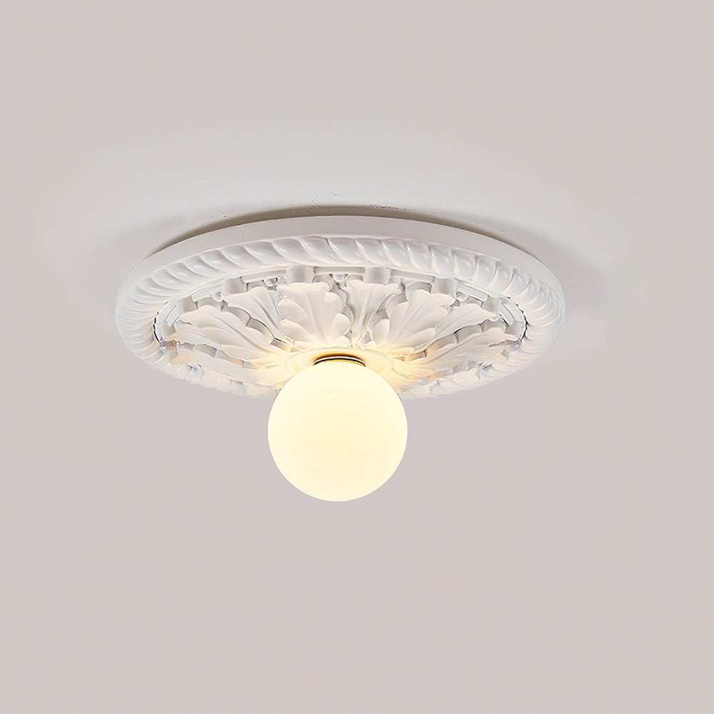 Aurelia Opal Globe Ceiling Light In Vintage Farmhouse Style