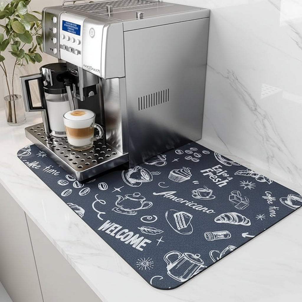 Superabsorberende kaffebarmåtte med pletfri, hurtig tørring og nem rengøring