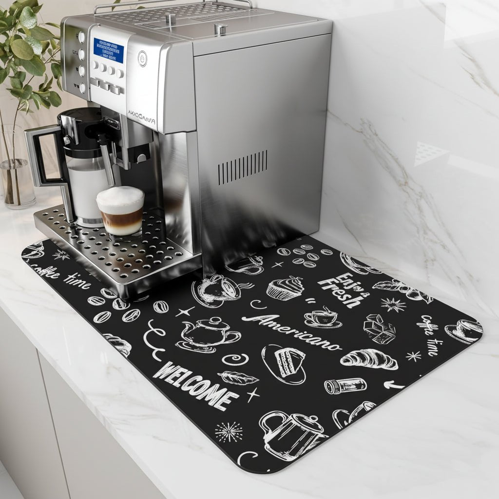 Superabsorberende kaffebarmåtte med pletfri, hurtig tørring og nem rengøring