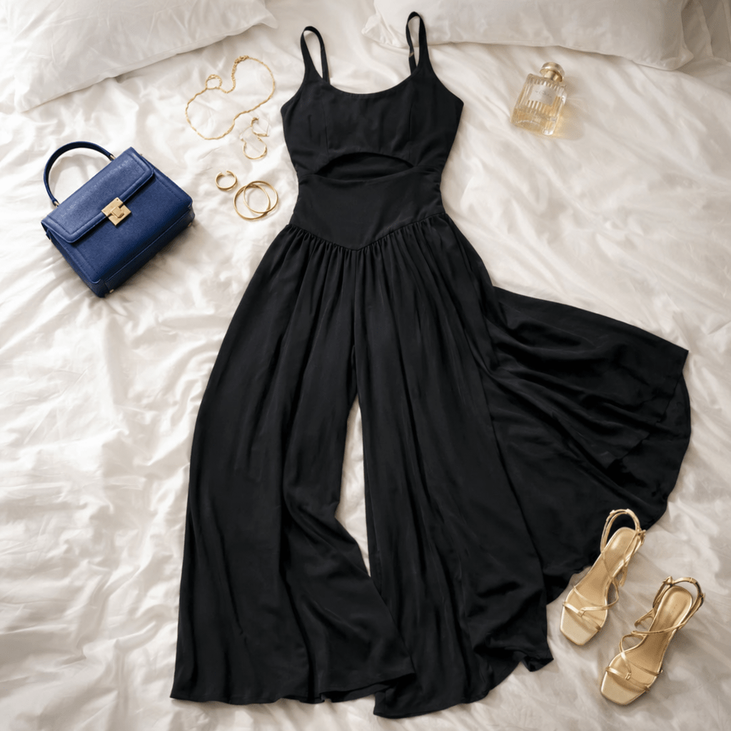 Eleganter ärmelloser Damen-Jumpsuit mit Schnürung am Rücken für formelle Anlässe