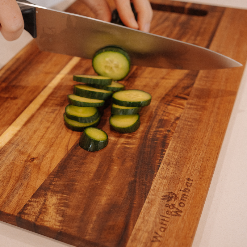 Sæt med solide akacie-skærebrætter