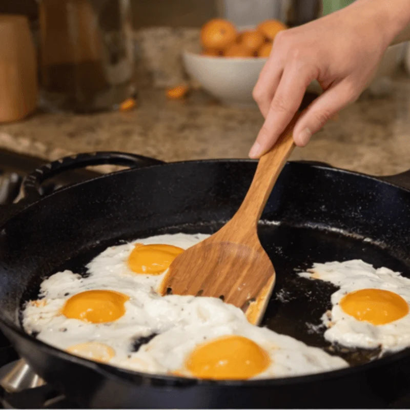Conjunto de 9 Peças de Utensílios de Cozinha em Teca Natural