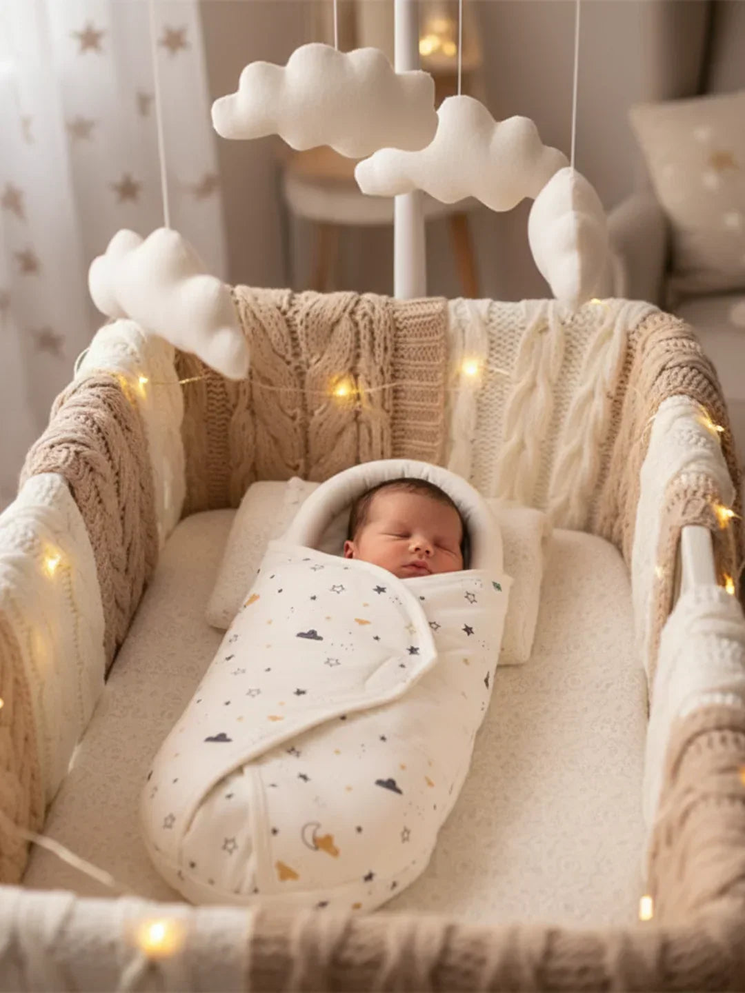 Hooded Pure Cotton Baby Swaddle Wrap