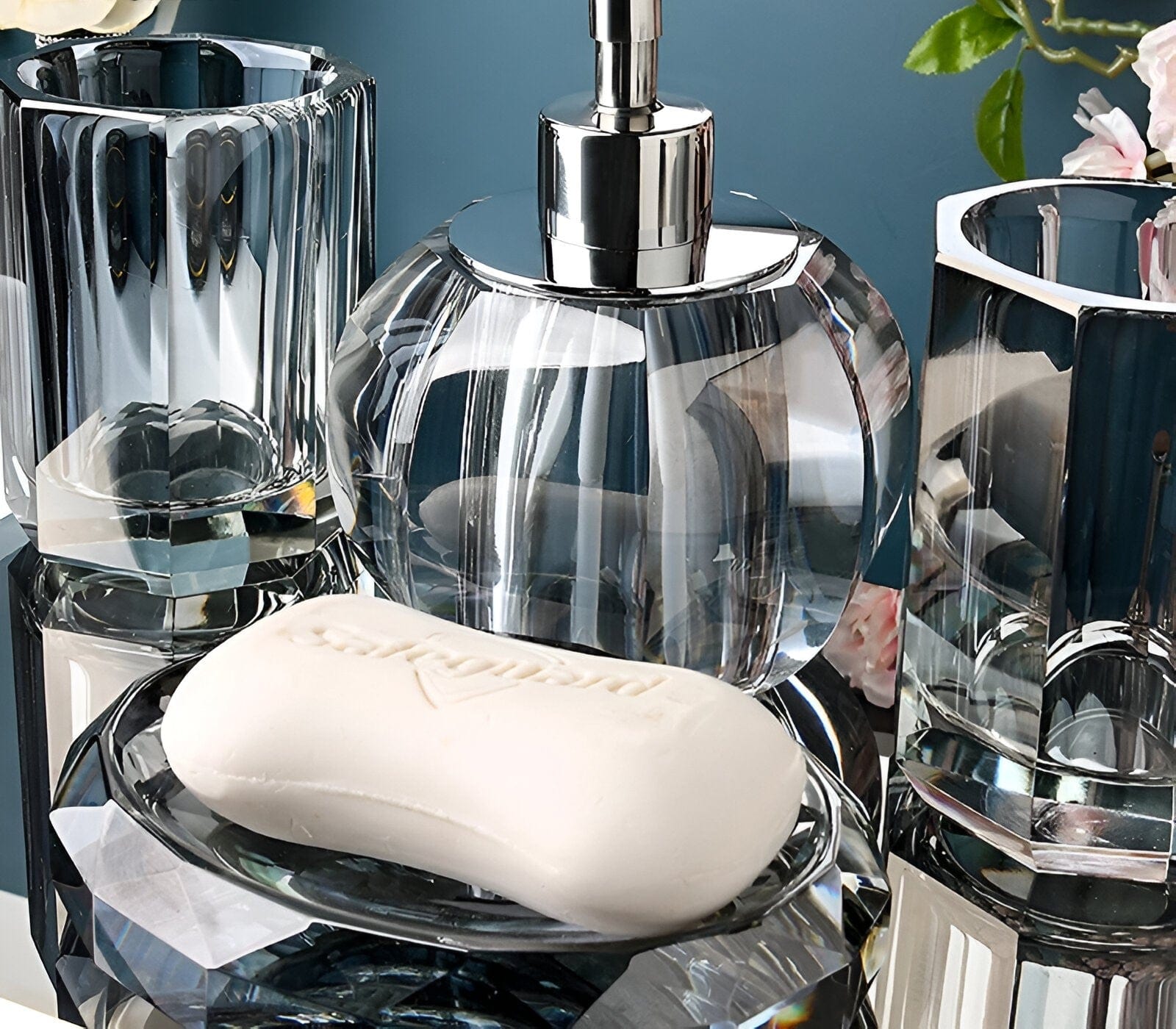LumaGlass Elite Crystal Bath Accessory Collection For Elegant Bathrooms