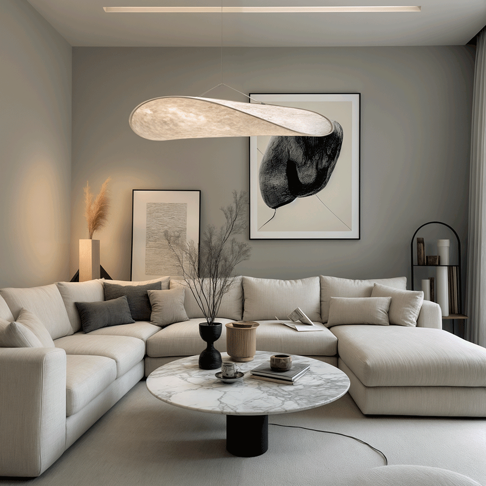 Nordic Glow Lyra Premium LED Chandelier With Silk Leaf