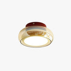 Lampu Siling Flush Kaca Vintage LumaNova Dalam Jalur Cognac