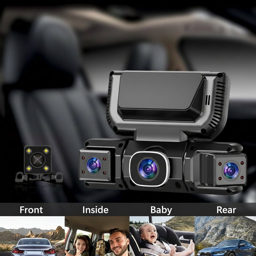 מצלמת רכב 360 מעלות עם ארבעה ערוצים, Full HD, WiFi, ראיית לילה