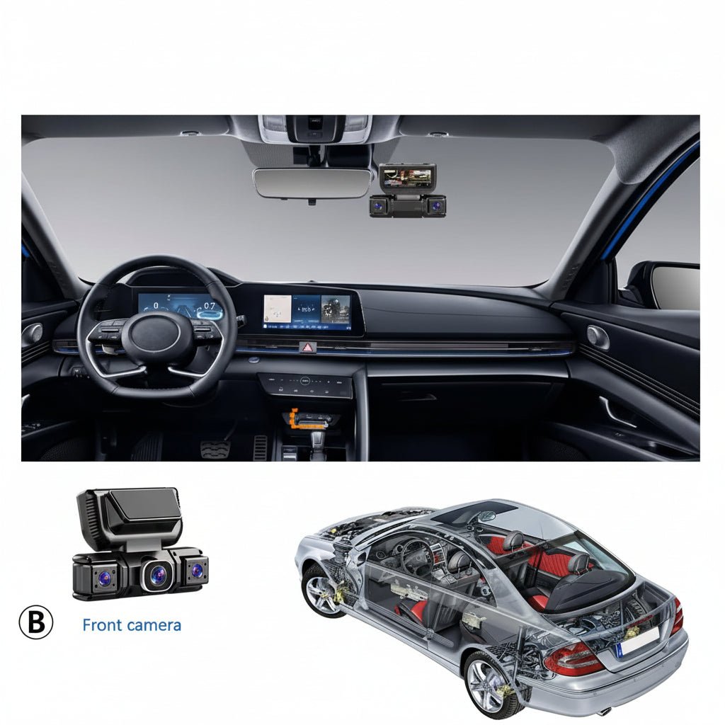 מצלמת רכב 360 מעלות עם ארבעה ערוצים, Full HD, WiFi, ראיית לילה