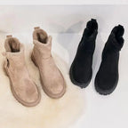 Warm Ladies Winter Boots – Mid-Calf Boots with Fur Lining and Non-Slip Sole