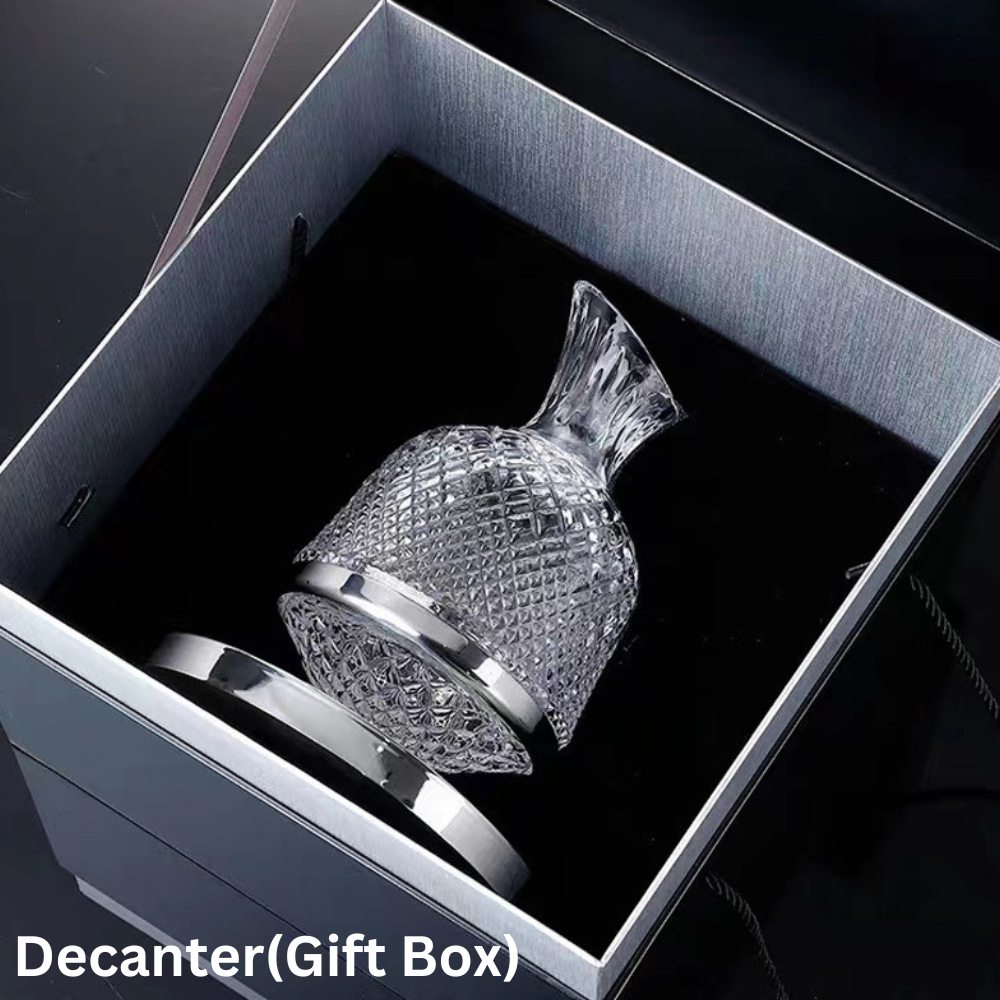 Luminara 手工吹制水晶红酒醒酒器，360度旋转