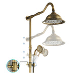 Installation de douche encastrée en laiton antique Marlen pour usage intérieur ou extérieur
